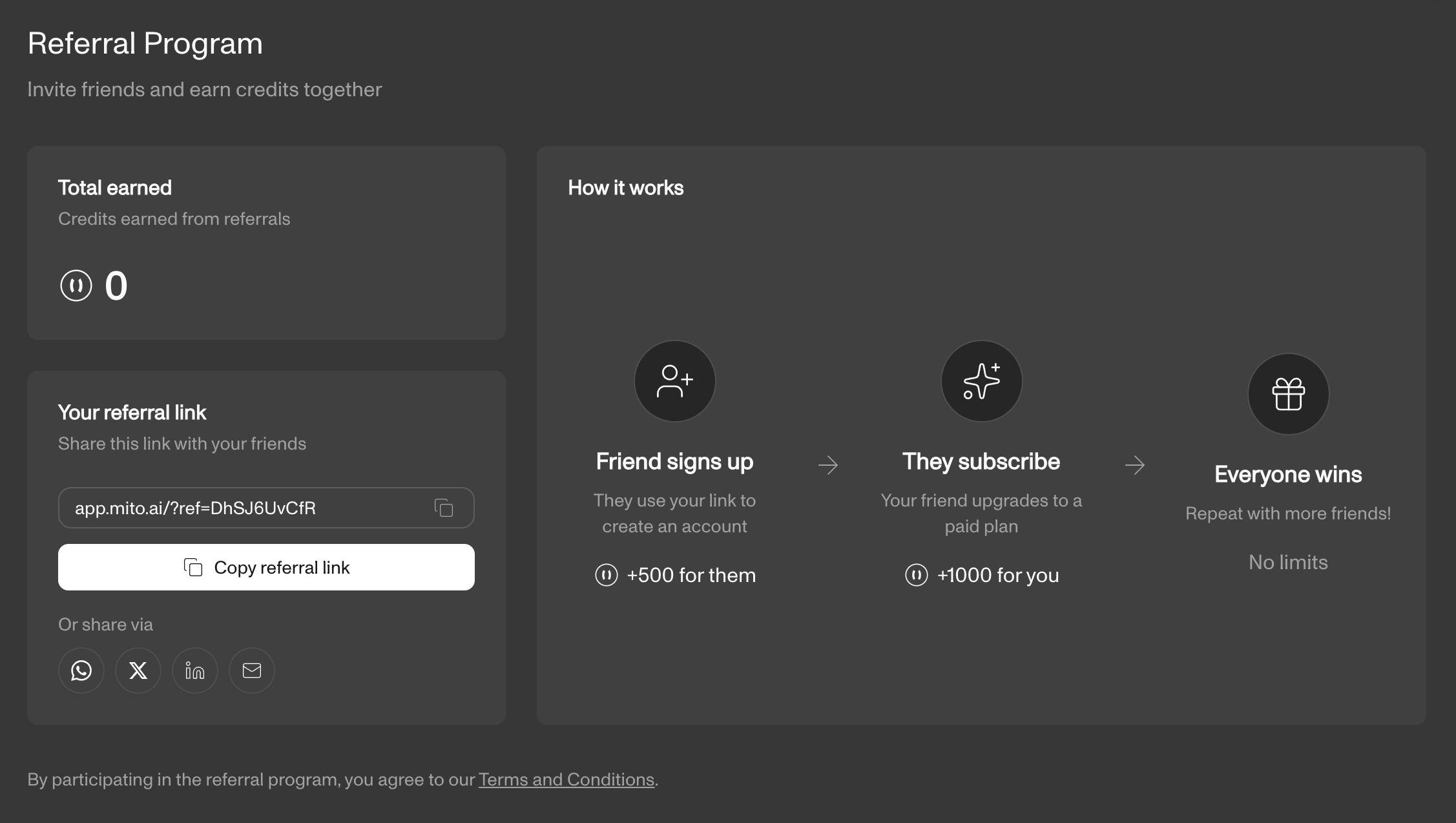 Earn Credits Through Referrals
