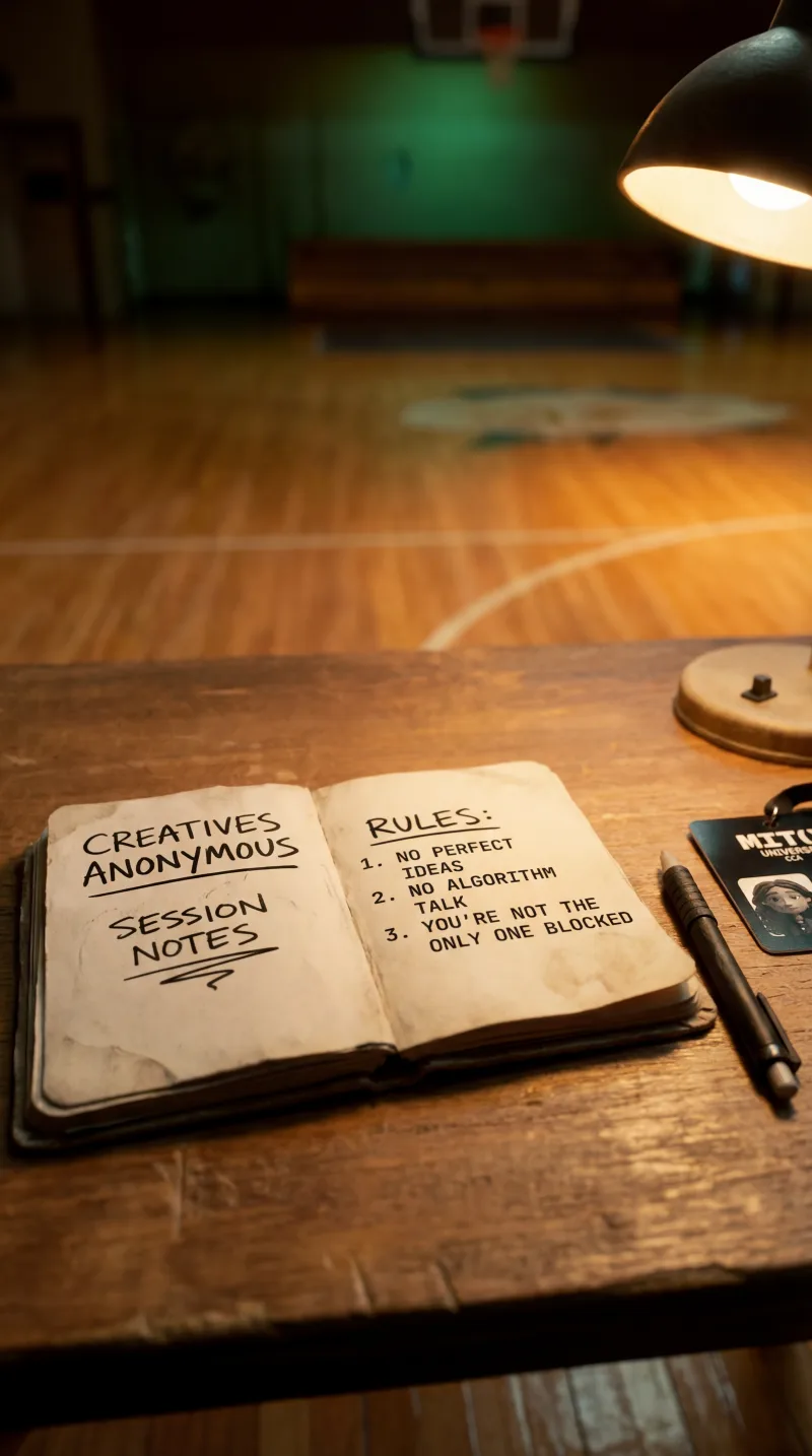 Open notebook with session notes