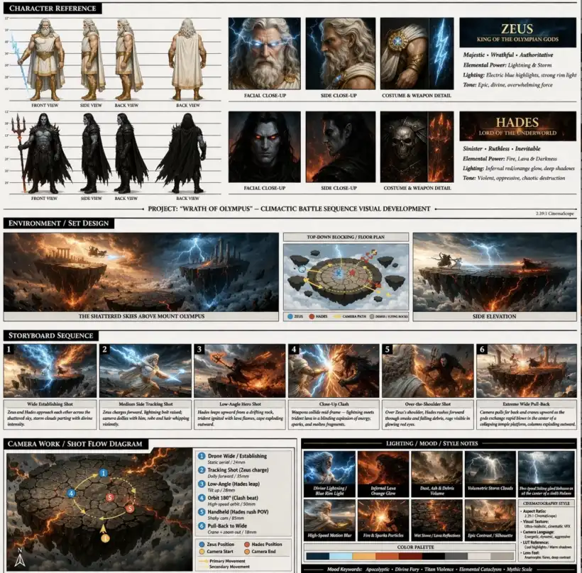 Character concept art and key frames generated by GPT Image 2