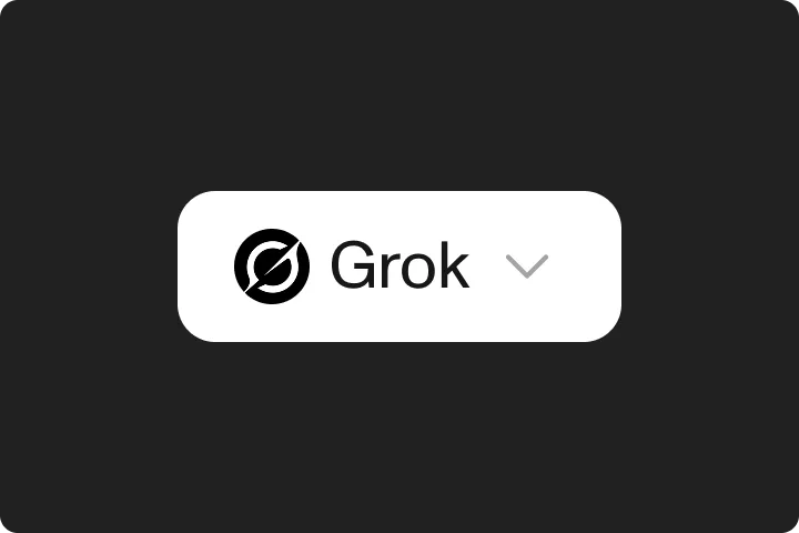 Selecting Grok Imagine from the model picker inside a MITO project