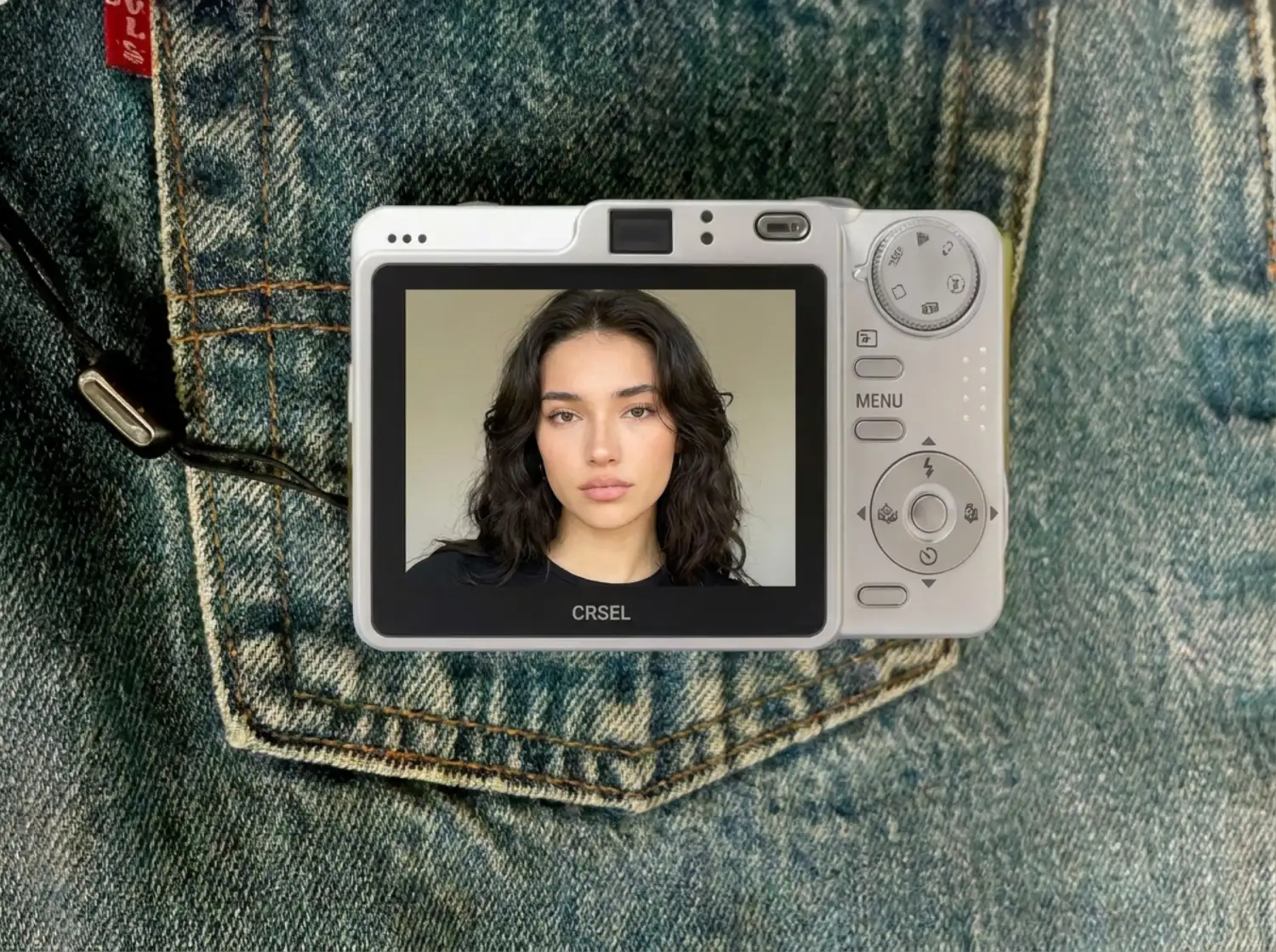 Lifelike portrait on a compact camera screen generated with Grok Imagine