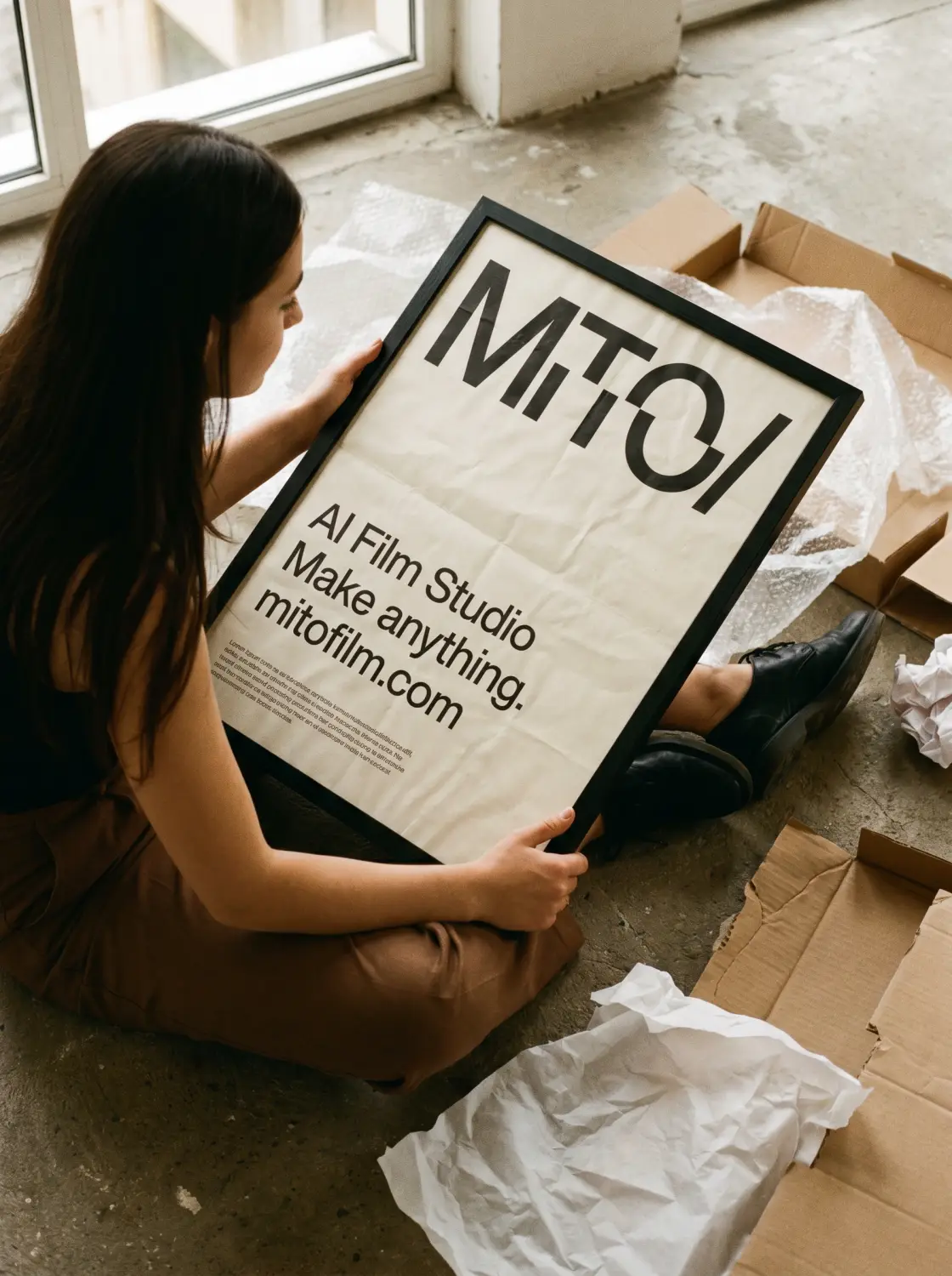 Editorial poster mockup with clean typography generated with Grok Imagine