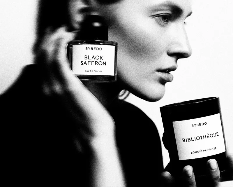 Scented candles styled for a fragrance brand campaign, made with MITO